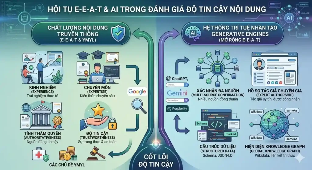 E-E-A-T trong kỷ nguyên AI: Google và các Generative Engine đánh giá uy tín thế nào? 8 EEAT