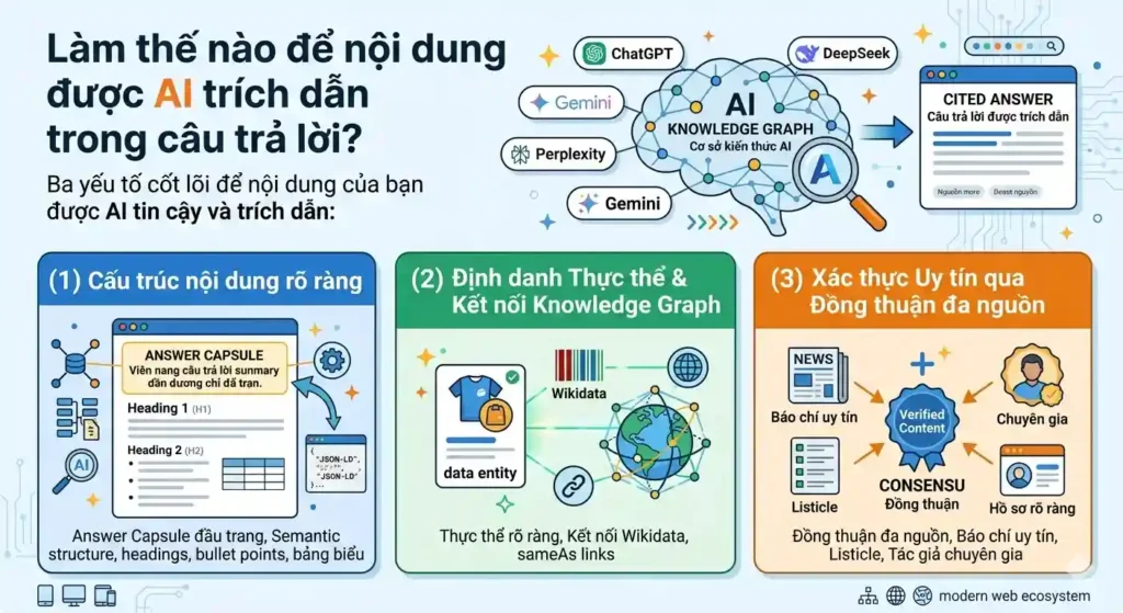 Làm thế nào để nội dung được AI trích dẫn trong câu trả lời?
