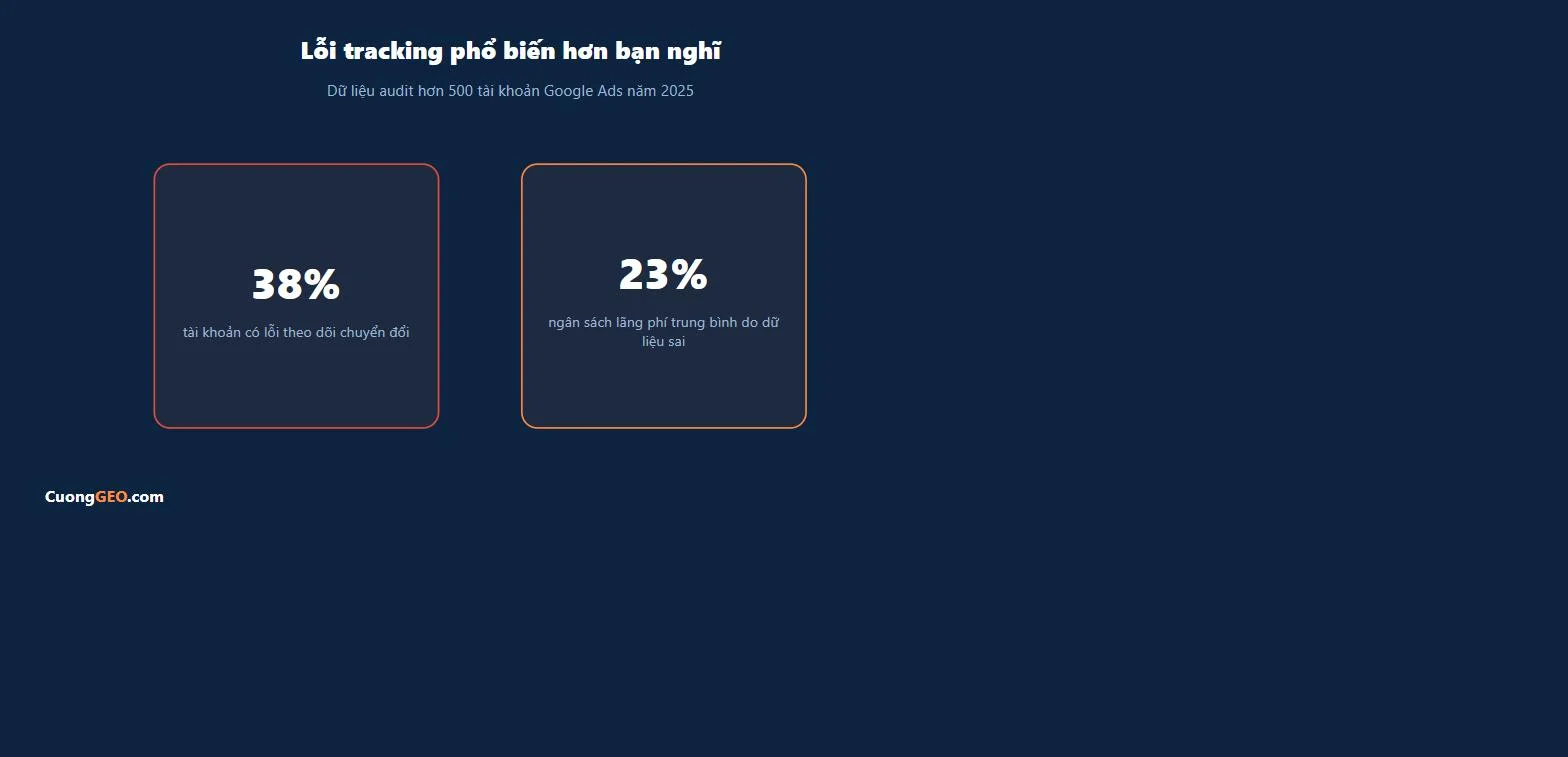 38% tài khoản Google Ads có lỗi theo dõi chuyển đổi, lãng phí trung bình 23% ngân sách