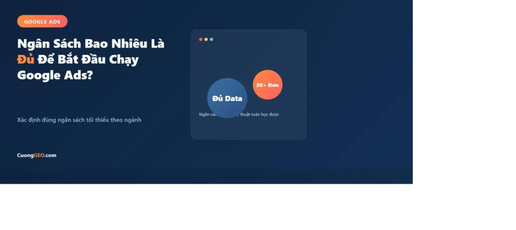 Ngân sách bao nhiêu là đủ để bắt đầu chạy Google Ads